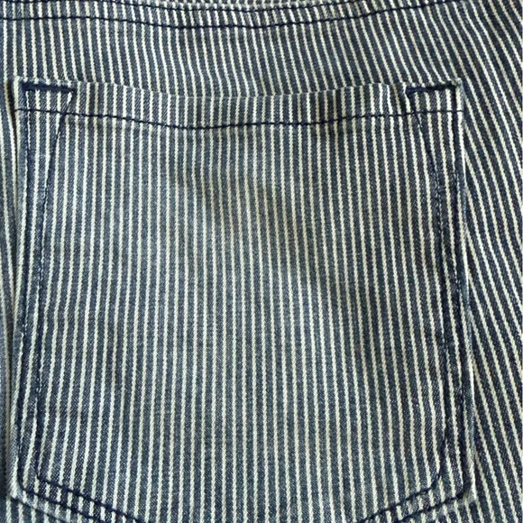 LOFT Vertical-Striped Blue Skinny Jeans - Picture 7 of 8